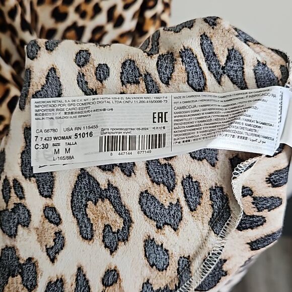 NWT Mango Leopard Print Long Slip Midi Dress Medium - Picture 13 of 16